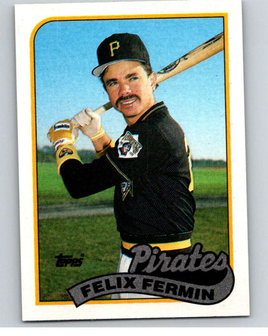 1989 Topps Baseball #303 Felix Fermin  Pittsburgh Pirates  Image 1