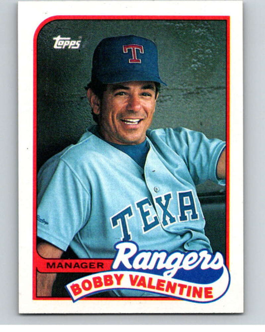 1989 Topps Baseball #314 Bobby Valentine MG  Texas Rangers  Image 1