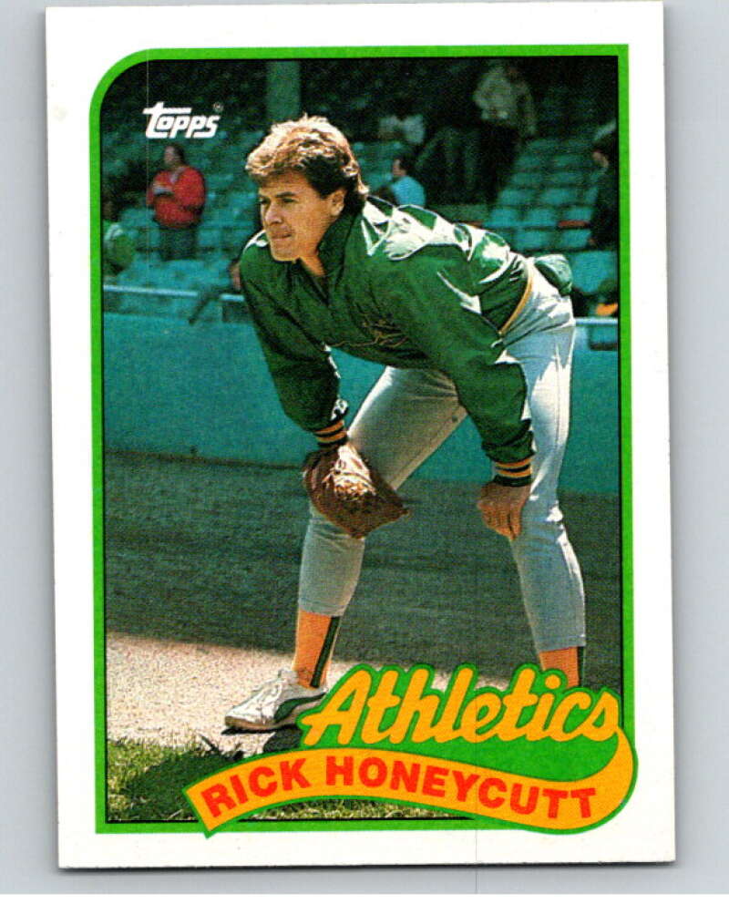 1989 Topps Baseball #328 Rick Honeycutt Oakland Athletics Image 1