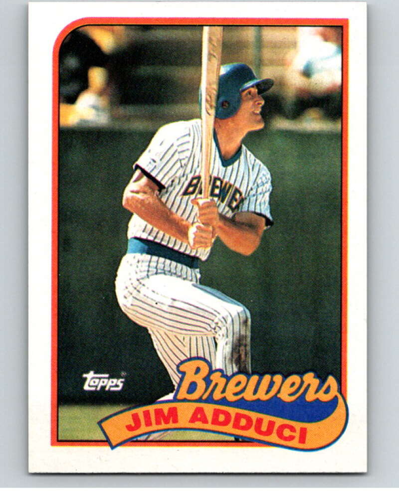 1989 Topps Baseball #338 Jim Adduci Milwaukee Brewers Image 1