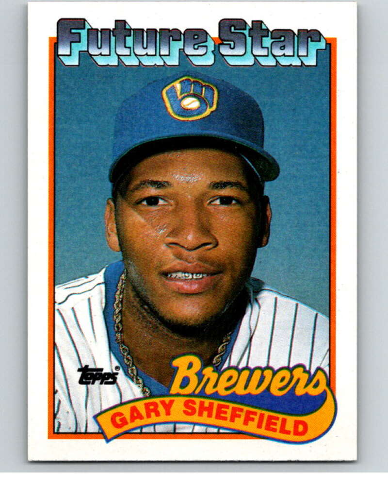1989 Topps Baseball #343 Gary Sheffield FS RC Rookie Milwaukee Brewers Image 1