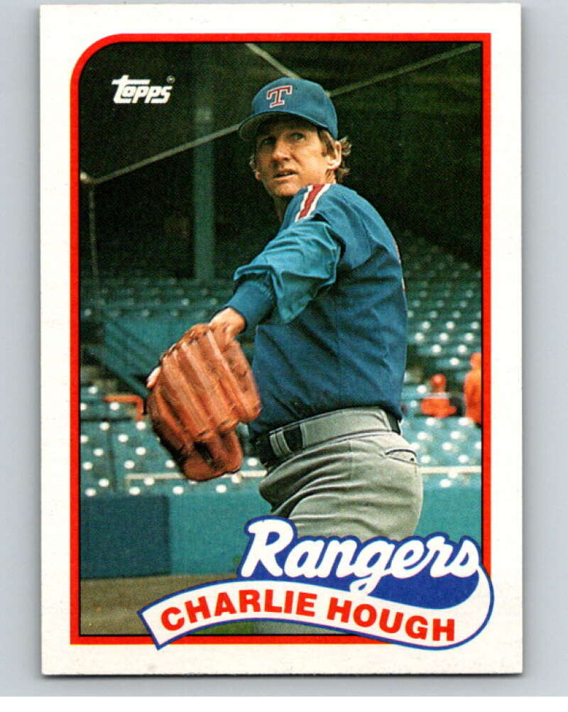 1989 Topps Baseball #345 Charlie Hough Texas Rangers Image 1