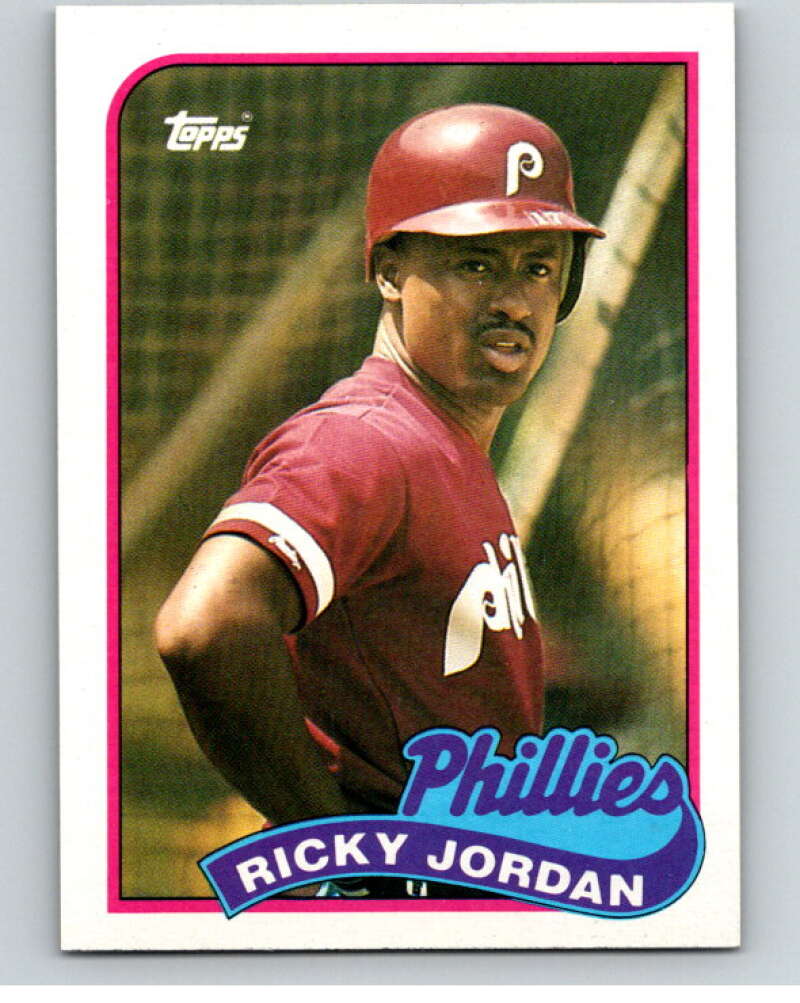 1989 Topps Baseball #358 Ricky Jordan RC Rookie Philadelphia Phillies Image 1