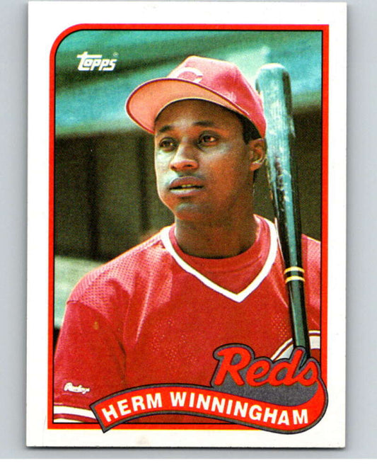 1989 Topps Baseball #366 Herm Winningham  Cincinnati Reds  Image 1