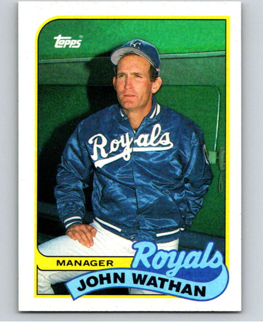 1989 Topps Baseball #374 John Wathan MG  Kansas City Royals  Image 1