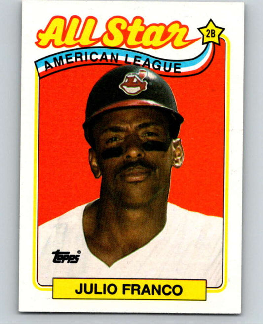 1989 Topps Baseball #398 Julio Franco AS  Cleveland Indians  Image 1