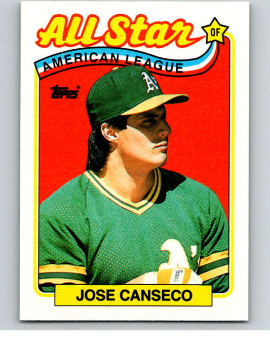 1989 Topps Baseball #401 Jose Canseco AS  Oakland Athletics  Image 1