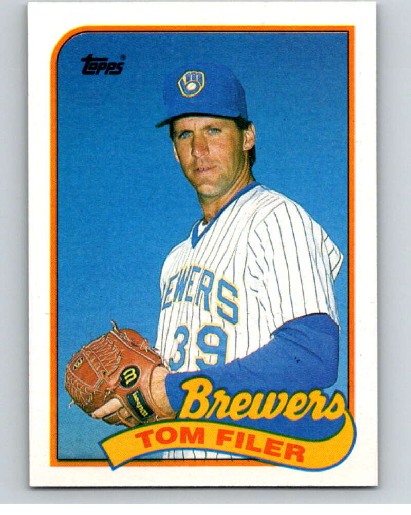 1989 Topps Baseball #419 Tom Filer Milwaukee Brewers Image 1