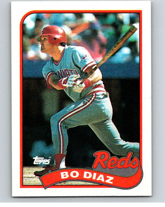 1989 Topps Baseball #422 Bo Diaz  Cincinnati Reds  Image 1
