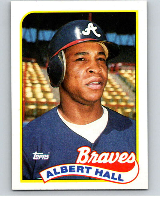 1989 Topps Baseball #433 Albert Hall  Atlanta Braves  Image 1