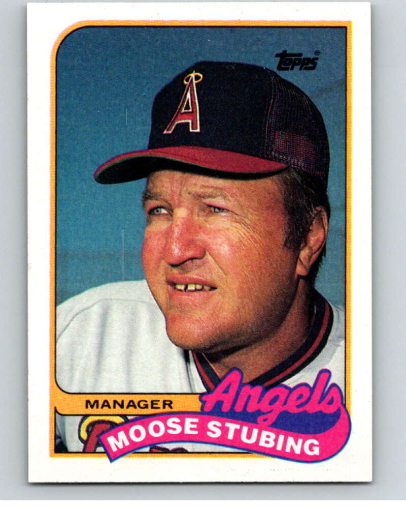 1989 Topps Baseball #444 Moose Stubing MG California Angels Image 1