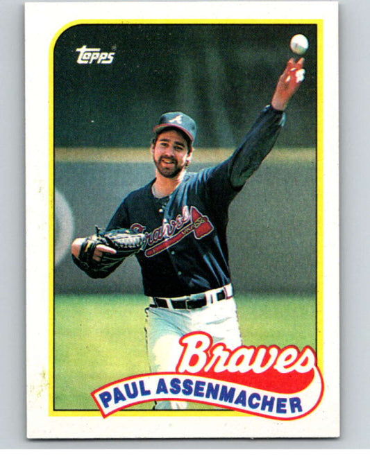 1989 Topps Baseball #454 Paul Assenmacher  Atlanta Braves  Image 1