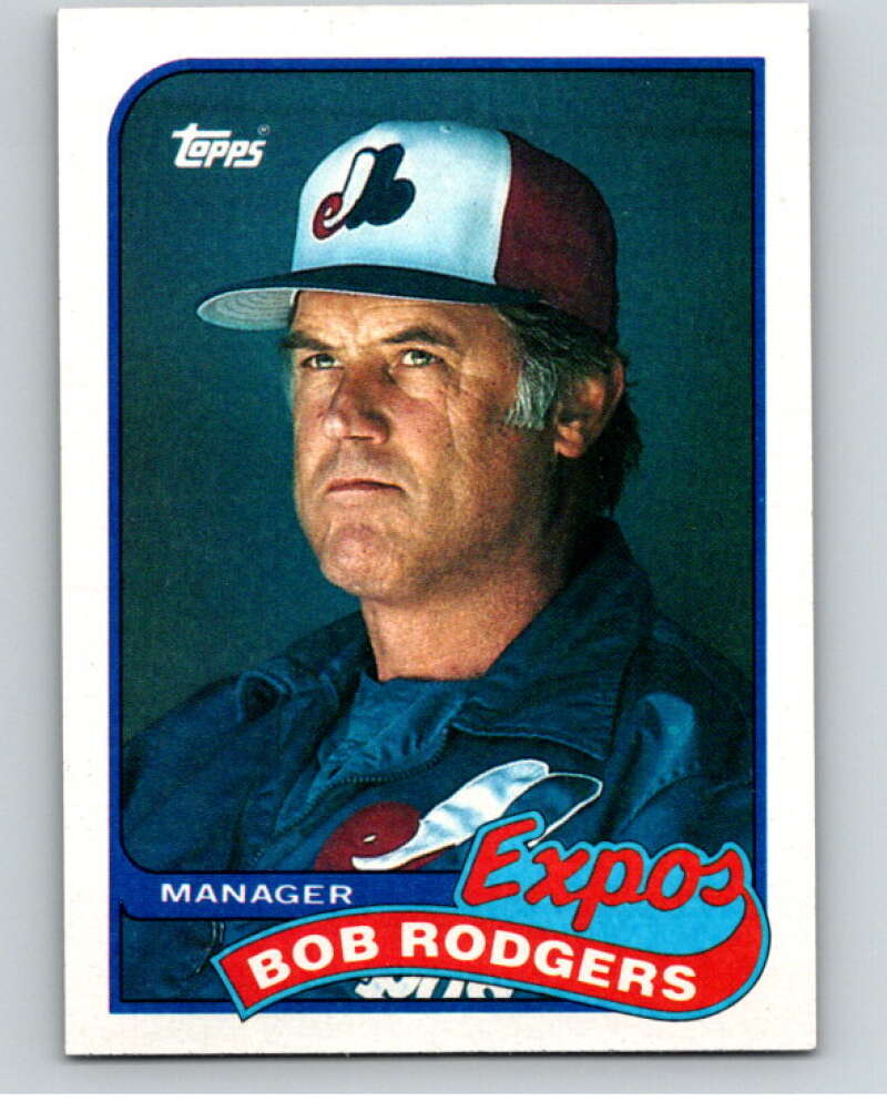 1989 Topps Baseball #474 Bob Rodgers MG Montreal Expos Image 1
