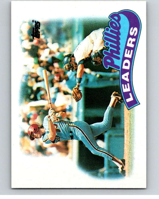 1989 Topps Baseball #489 Mike Schmidt Philadelphia Phillies TL Phillies  Image 1