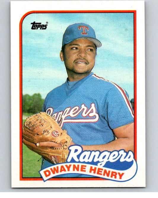 1989 Topps Baseball #496 Dwayne Henry  Texas Rangers  Image 1