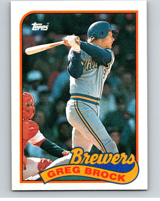 1989 Topps Baseball #517 Greg Brock  Milwaukee Brewers  Image 1