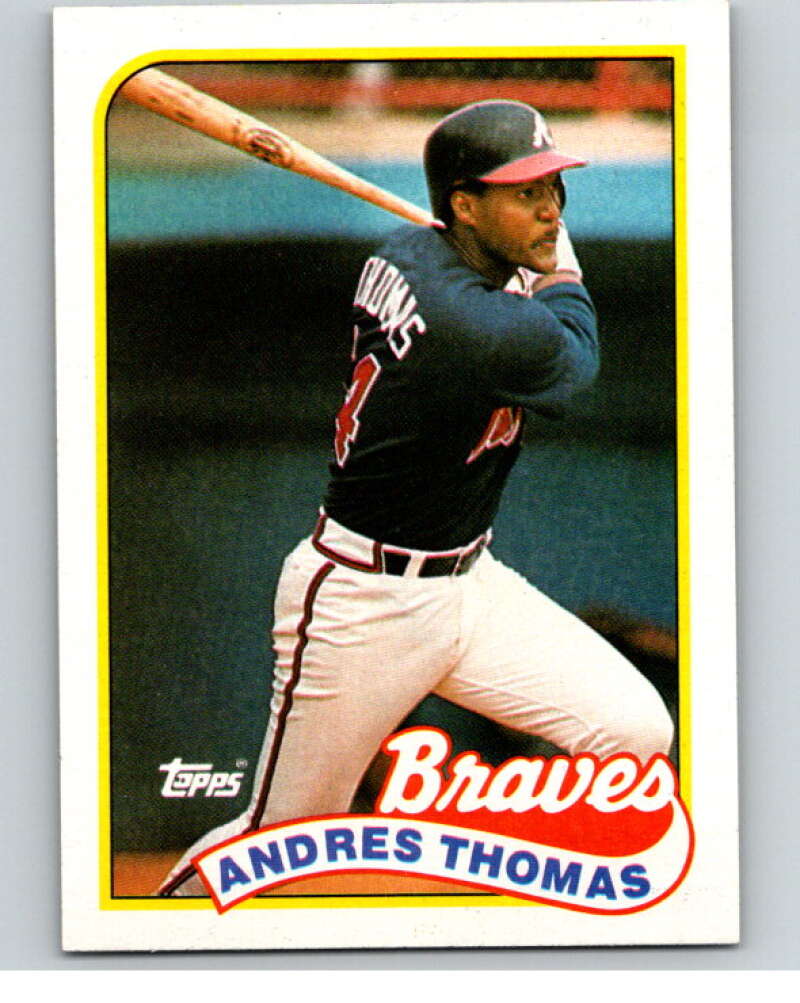 1989 Topps Baseball #523 Andres Thomas Atlanta Braves Image 1