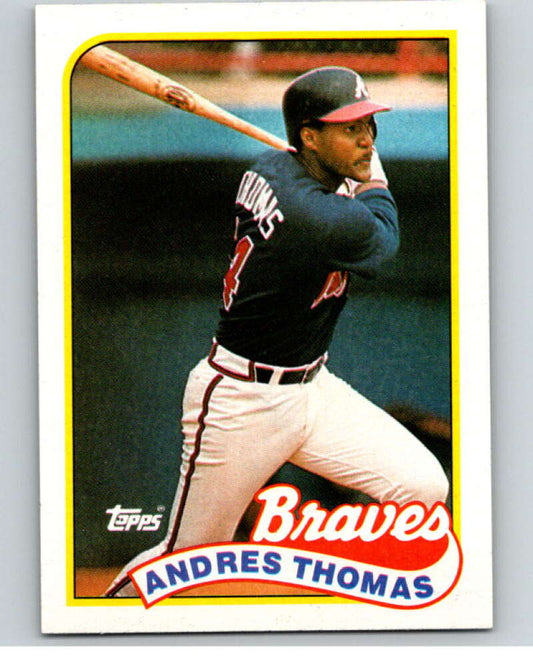 1989 Topps Baseball #523 Andres Thomas  Atlanta Braves  Image 1