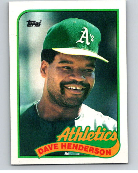 1989 Topps Baseball #527 Dave Henderson  Oakland Athletics  Image 1