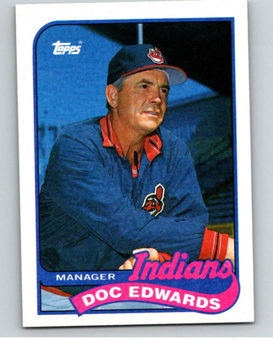 1989 Topps Baseball #534 Doc Edwards MG  Cleveland Indians  Image 1