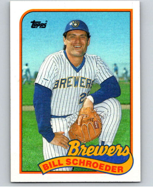 1989 Topps Baseball #563 Bill Schroeder  Milwaukee Brewers  Image 1
