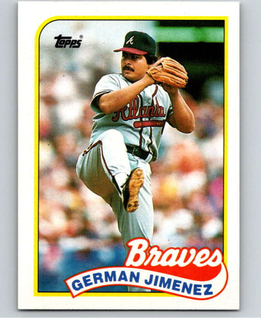 1989 Topps Baseball #569 German Jimenez  RC Rookie Atlanta Braves  Image 1