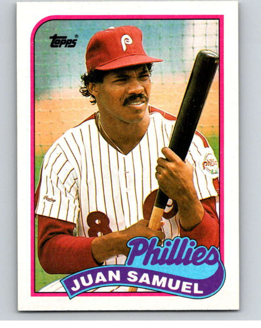 1989 Topps Baseball #575 Juan Samuel  Philadelphia Phillies  Image 1