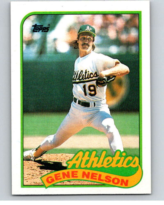 1989 Topps Baseball #581 Gene Nelson  Oakland Athletics  Image 1