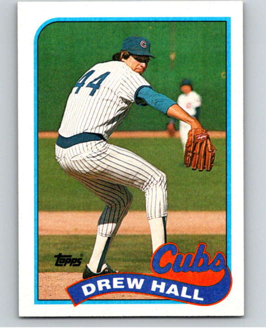 1989 Topps Baseball #593 Drew Hall  Chicago Cubs  Image 1