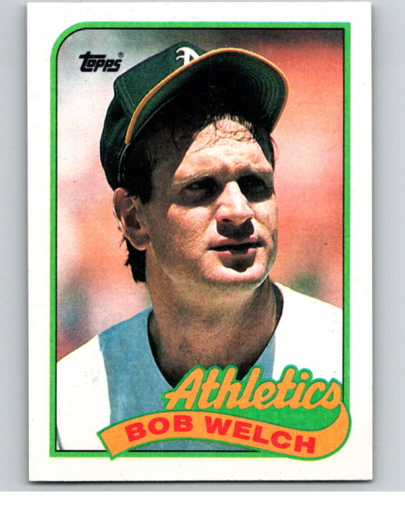 1989 Topps Baseball #605 Bob Welch ERR Oakland Athletics Image 1
