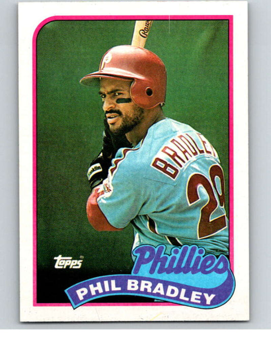 1989 Topps Baseball #608 Phil Bradley  Philadelphia Phillies  Image 1