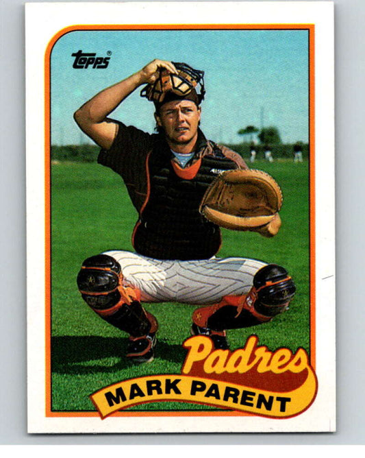 1989 Topps Baseball #617 Mark Parent  RC Rookie San Diego Padres  Image 1