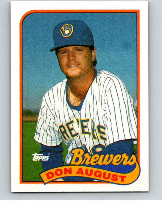 1989 Topps Baseball #696 Don August  Milwaukee Brewers  Image 1