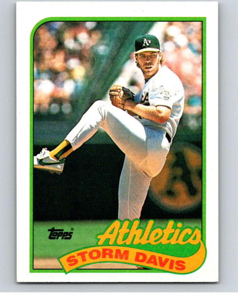 1989 Topps Baseball #701 Storm Davis Oakland Athletics Image 1