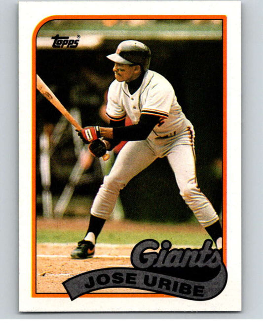1989 Topps Baseball #753 Jose Uribe  San Francisco Giants  Image 1