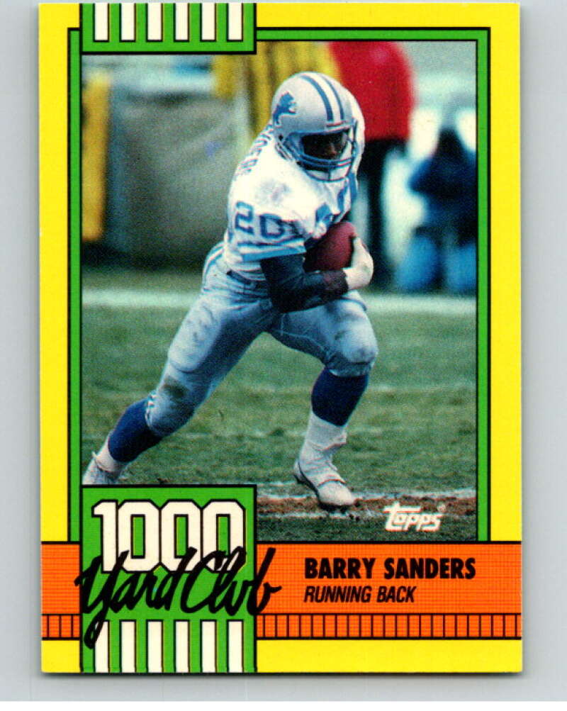1990 Topps Football 1000 Yard Club (One Asterisk) #3 Barry Sanders Image 1
