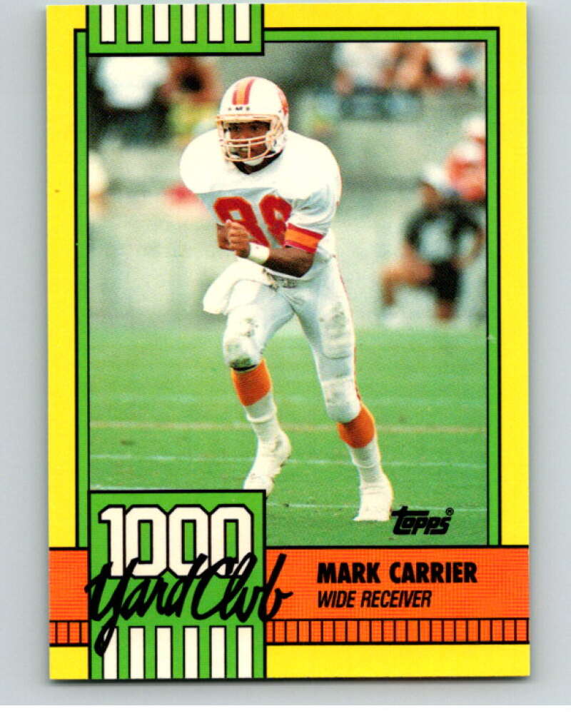 1990 Topps Football 1000 Yard Club (One Asterisk) #5 Mark Carrier Image 1