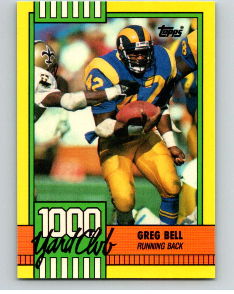 1990 Topps Football 1000 Yard Club (One Asterisk) #20 Greg Bell Image 1