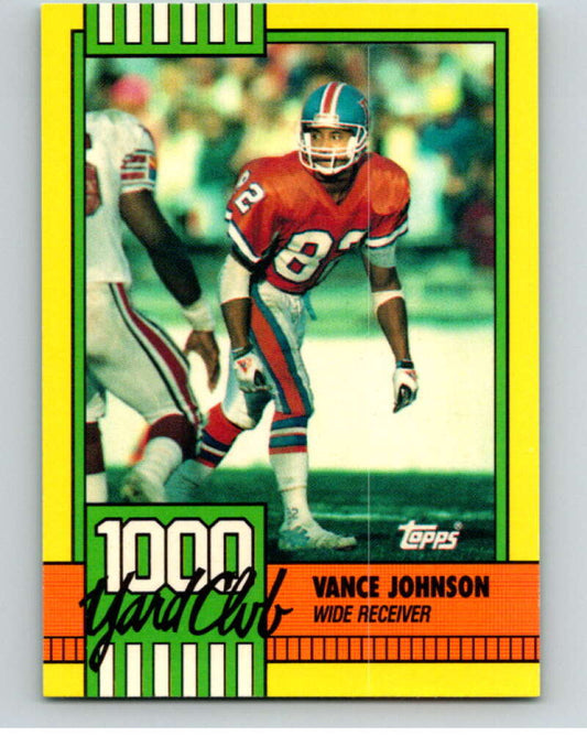 1990 Topps Football 1000 Yard Club (One Asterisk) #21 Vance Johnson  Image 1