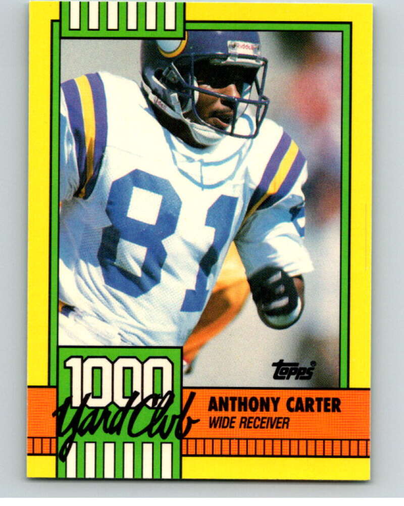 1990 Topps Football 1000 Yard Club (One Asterisk) #26 Anthony Carter Image 1