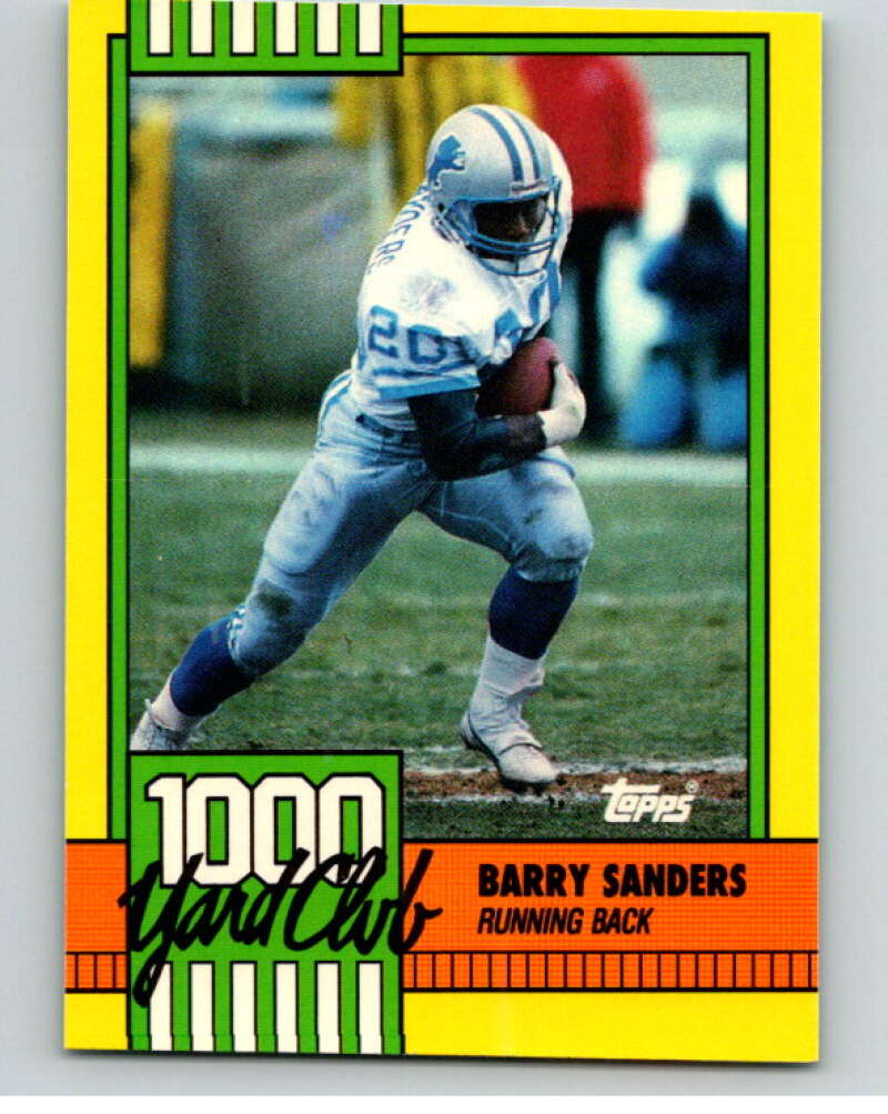 1990 Topps Football 1000 Yard Club (Two Asterisks) #3 Barry Sanders Image 1