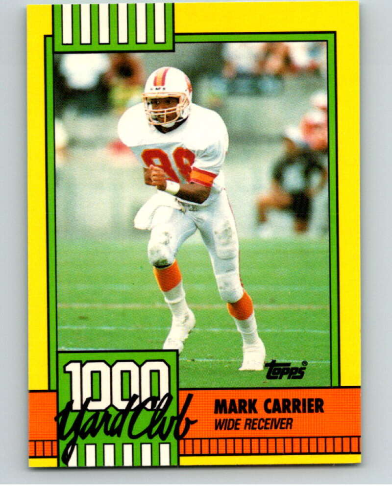 1990 Topps Football 1000 Yard Club (Two Asterisks) #5 Mark Carrier Image 1