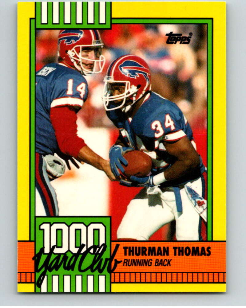 1990 Topps Football 1000 Yard Club (Two Asterisks) #11 Thurman Thomas Image 1