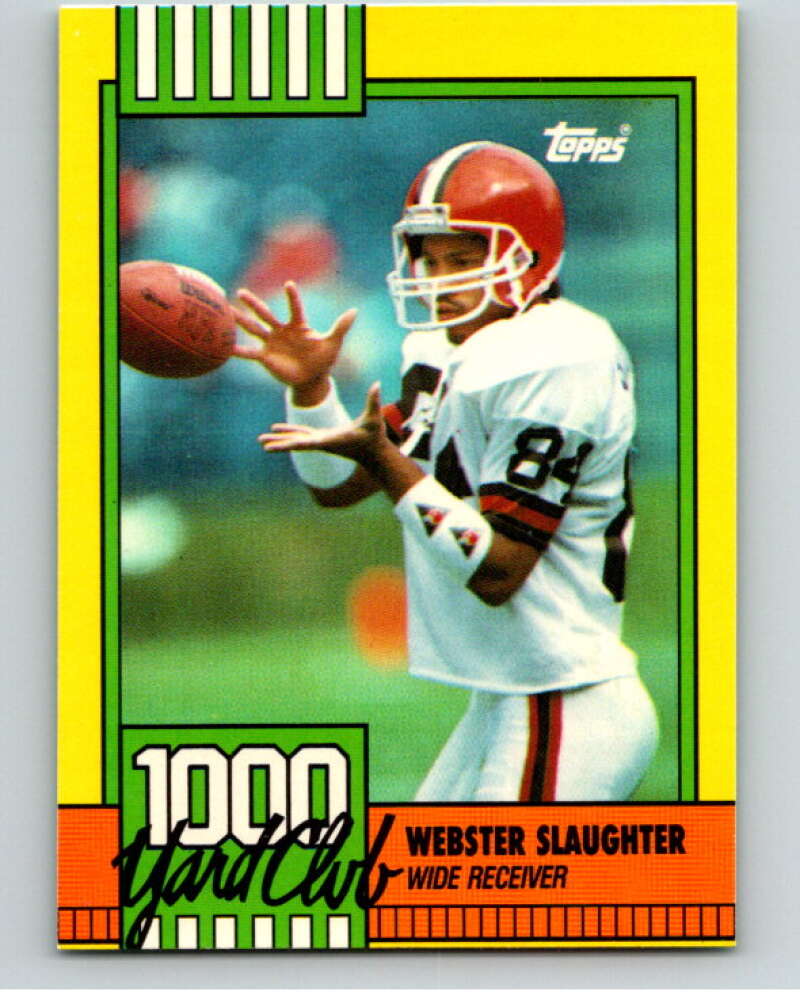 1990 Topps Football 1000 Yard Club (Two Asterisks) #13 Webster Slaughter Image 1