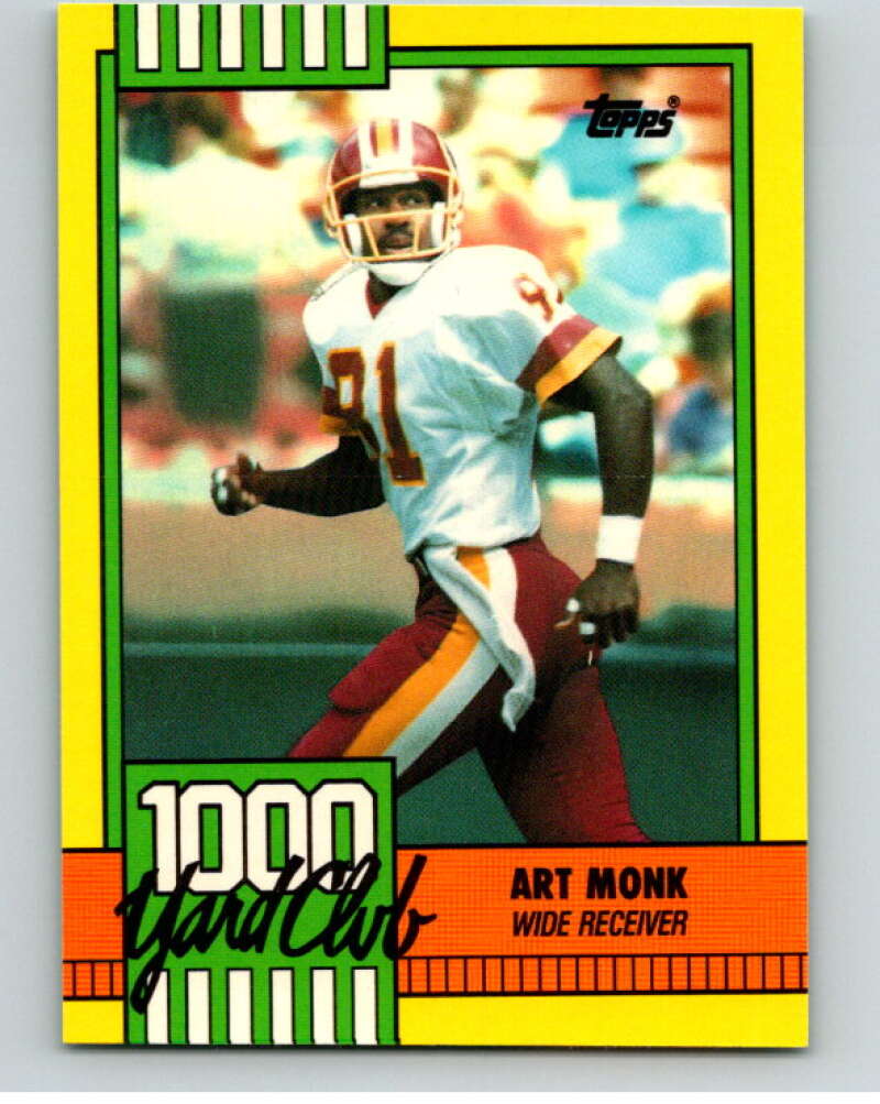 1990 Topps Football 1000 Yard Club (Two Asterisks) #16 Art Monk Image 1