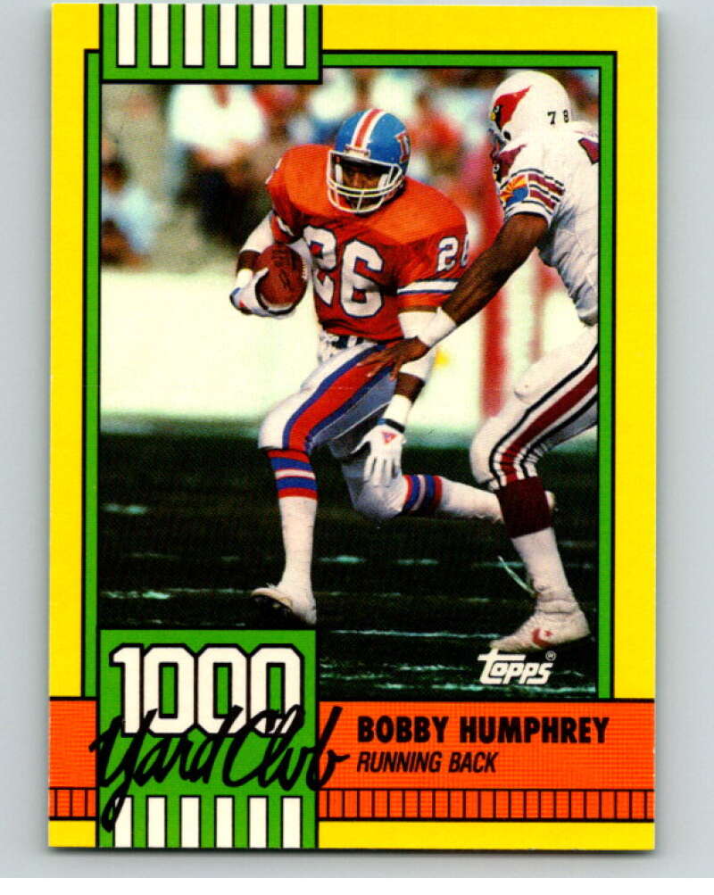1990 Topps Football 1000 Yard Club (Two Asterisks) #17 Bobby Humphrey Image 1
