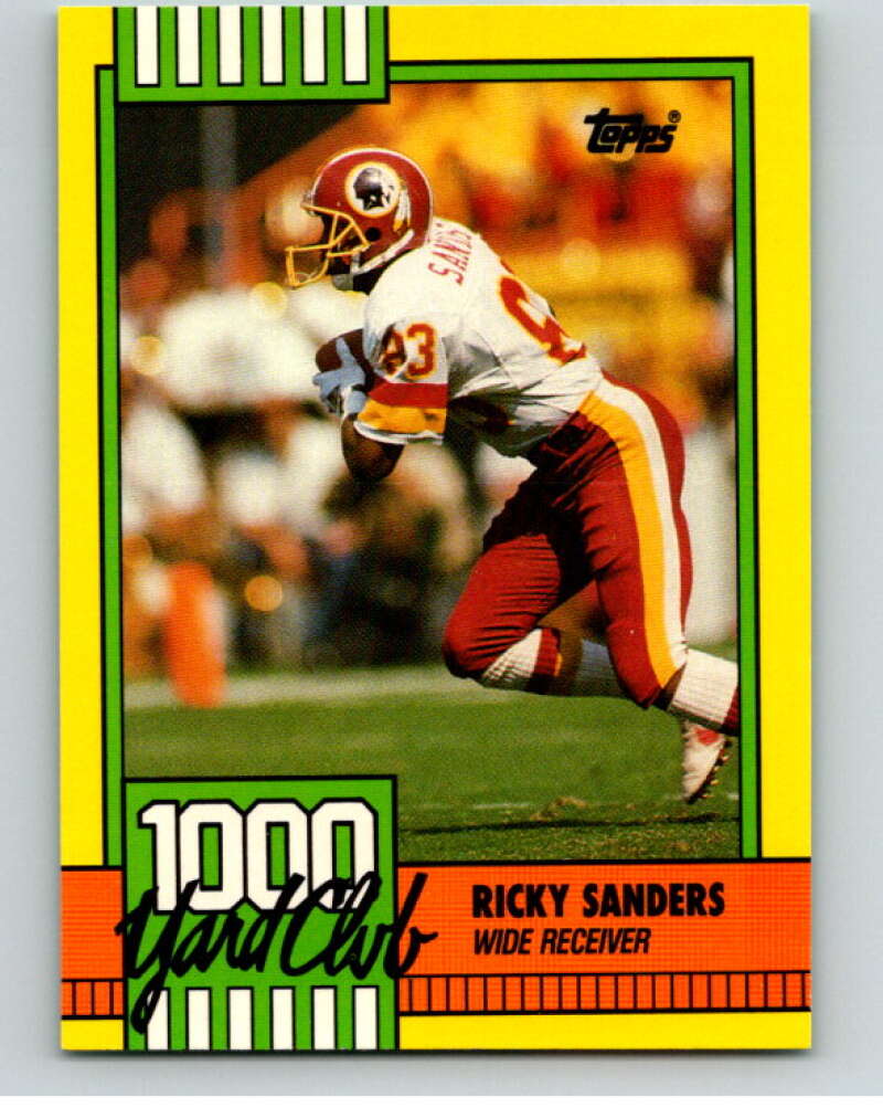 1990 Topps Football 1000 Yard Club (Two Asterisks) #19 Ricky Sanders Image 1