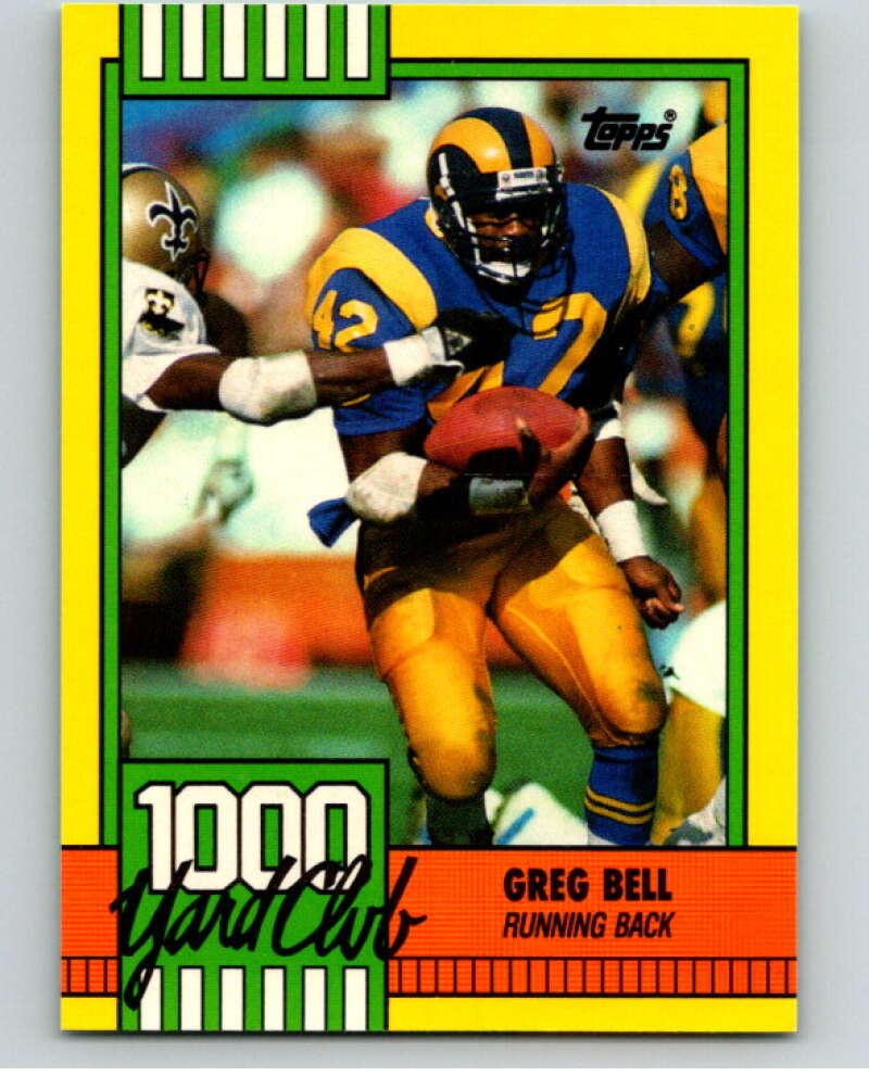 1990 Topps Football 1000 Yard Club (Two Asterisks) #20 Greg Bell Image 1