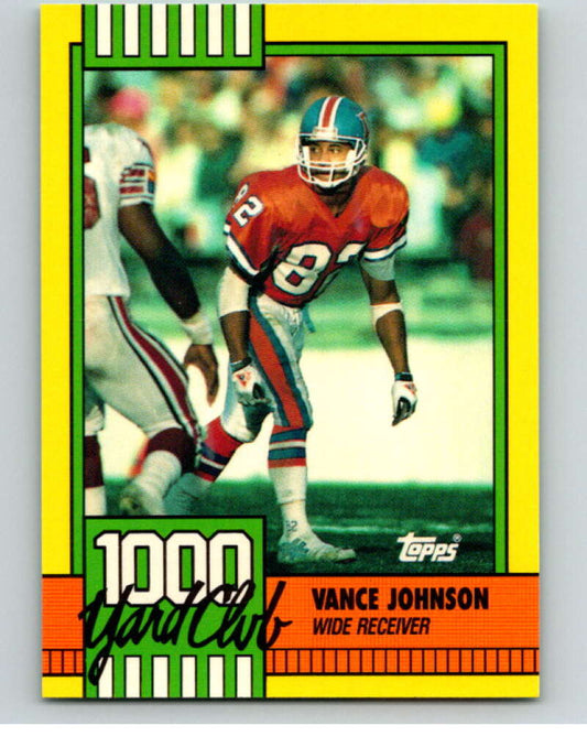 1990 Topps Football 1000 Yard Club (Two Asterisks) #21 Vance Johnson  Image 1