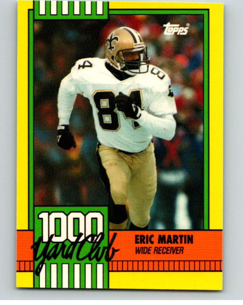 1990 Topps Football 1000 Yard Club (Two Asterisks) #23 Eric Martin Image 1